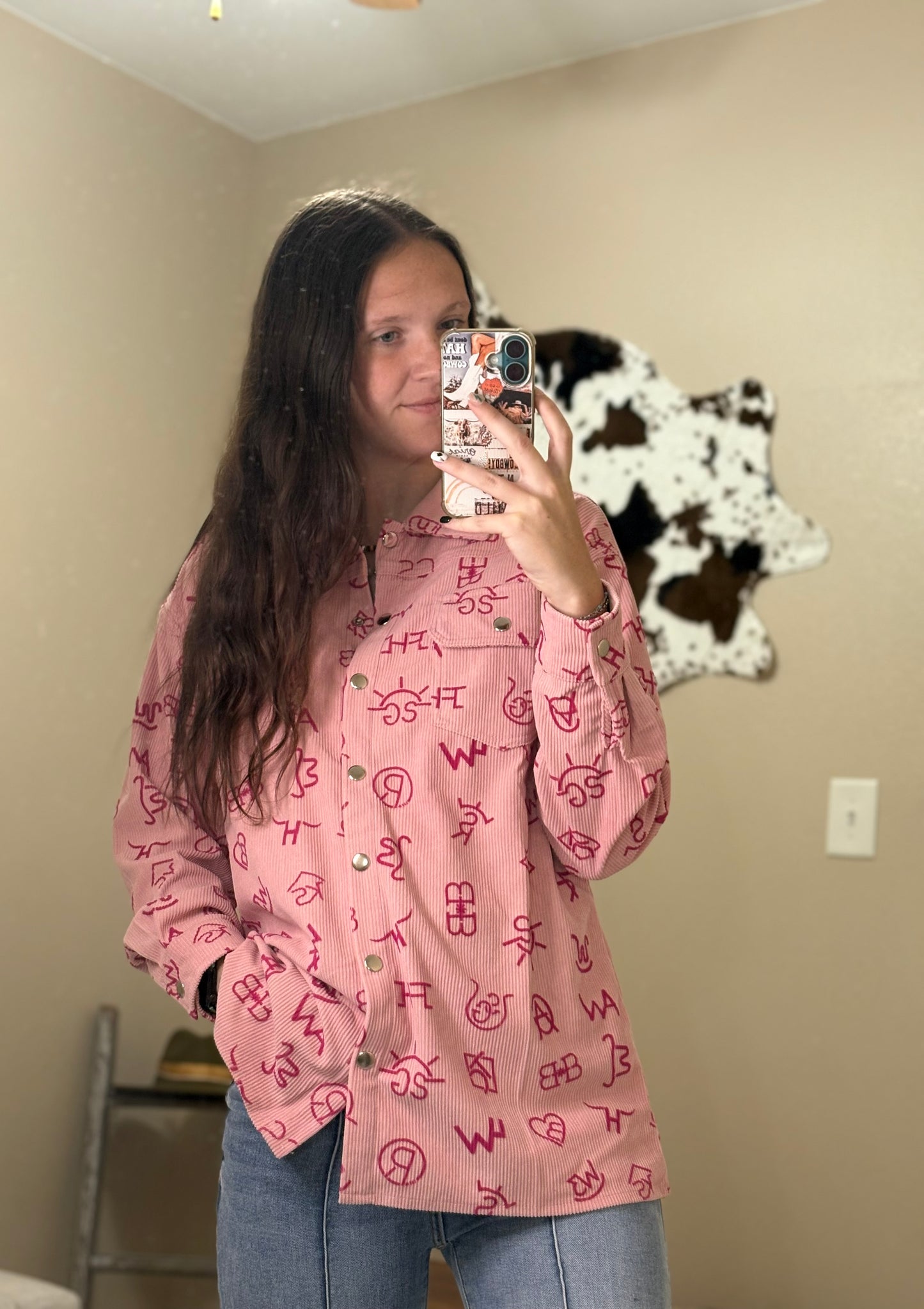Rodeo Rose Corduroy Shacket