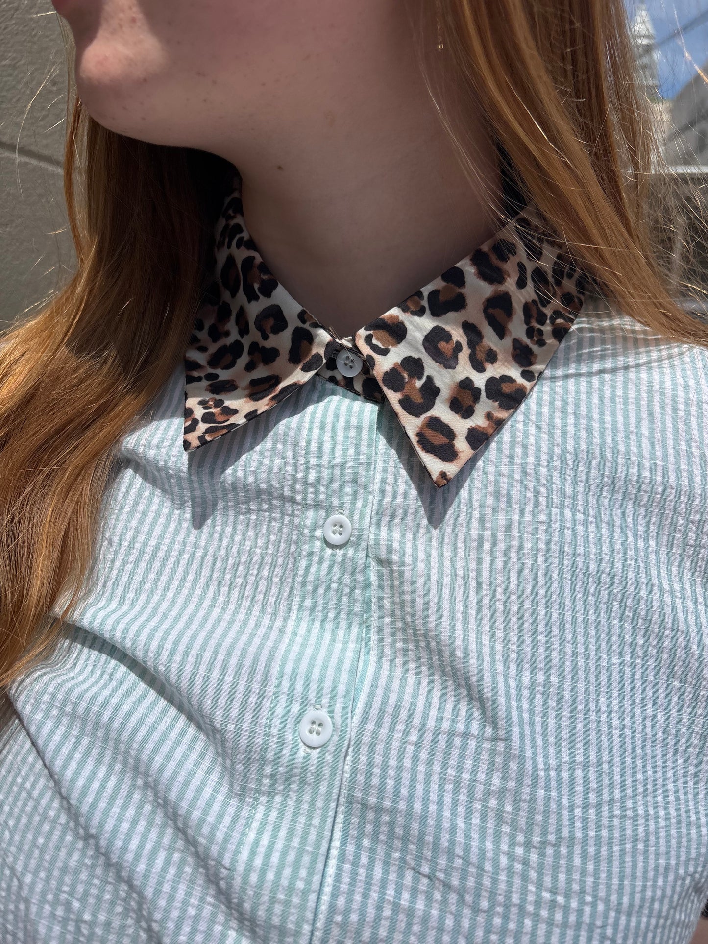 Leopard Edge Button Down