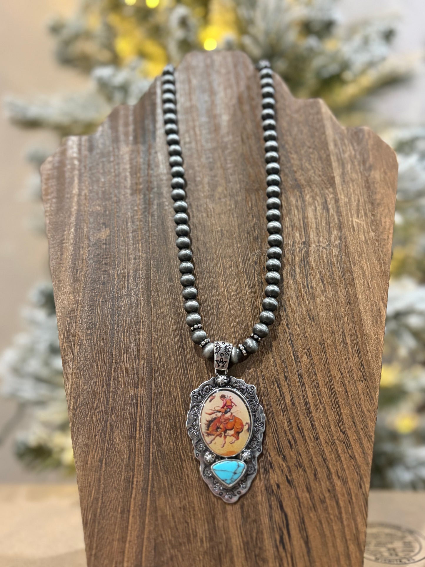 Buckin Bronc Pendant Necklace