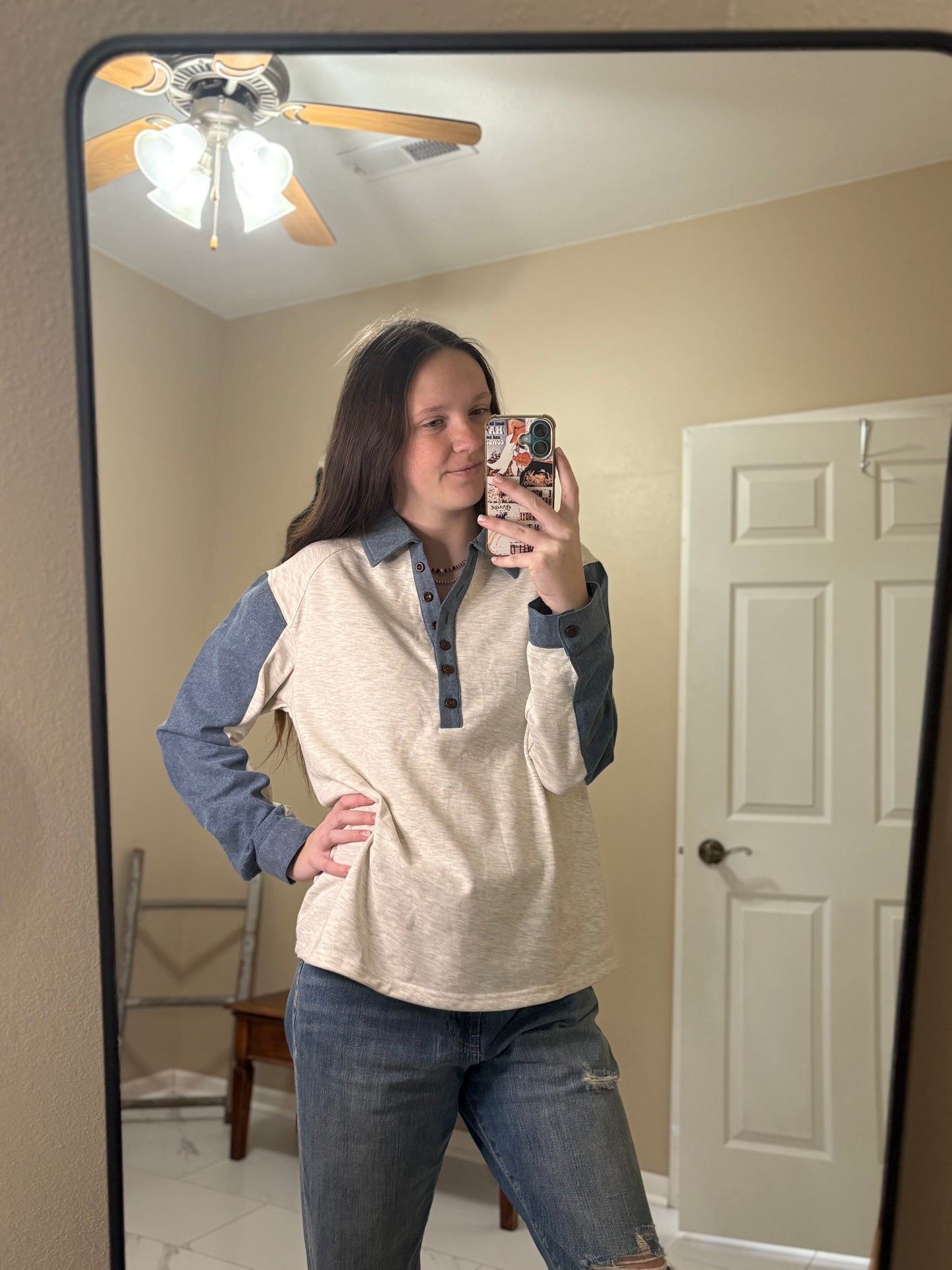 Frontier Denim Patchwork Top