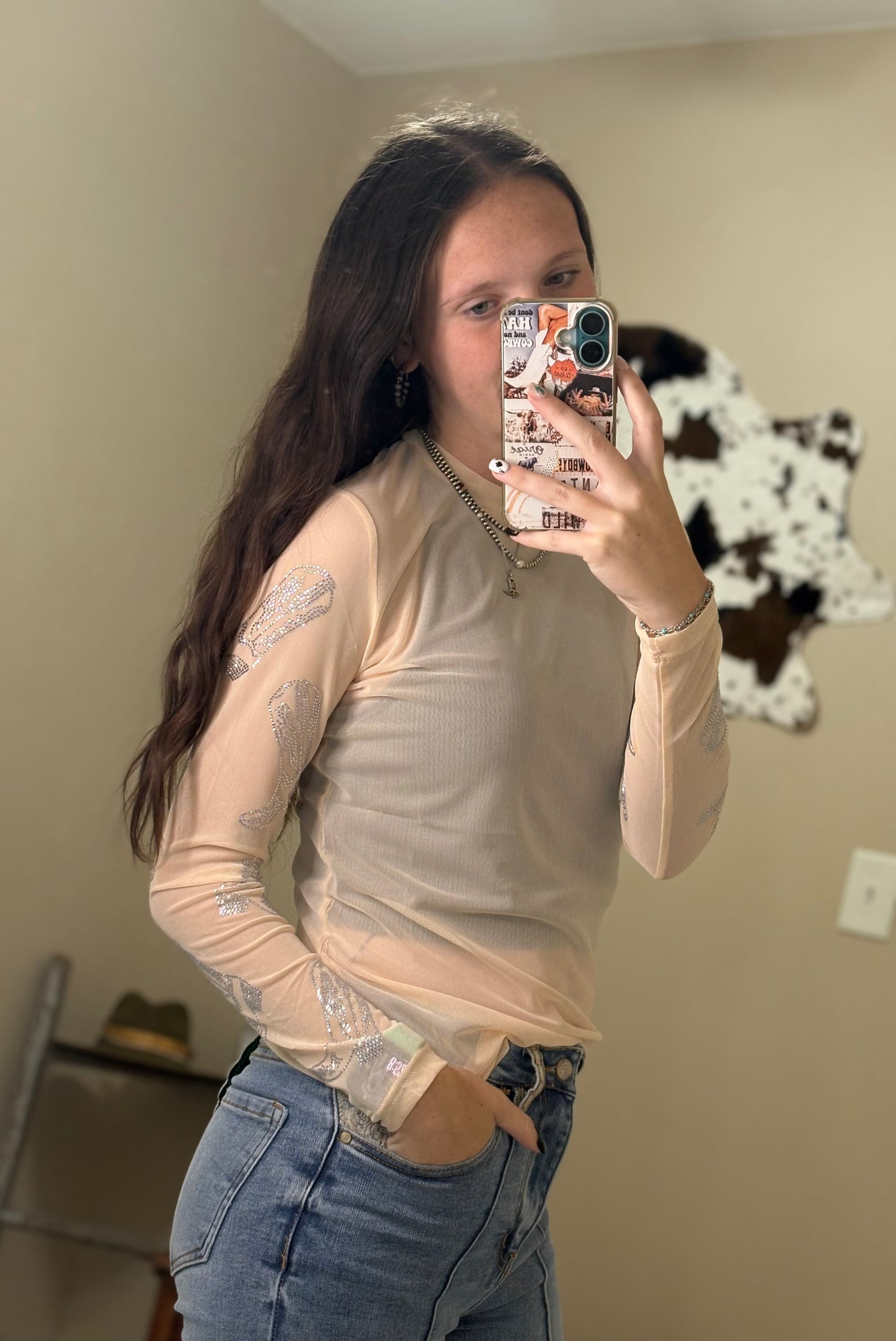 Dusty Diamond Mesh Top