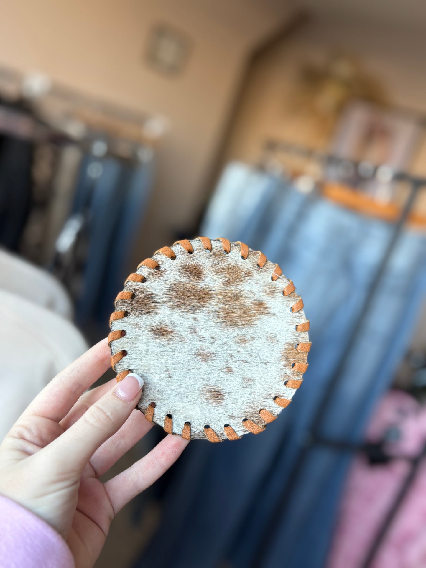 Genuine Cowhide Leather Coasters | Western Hair-On Hide