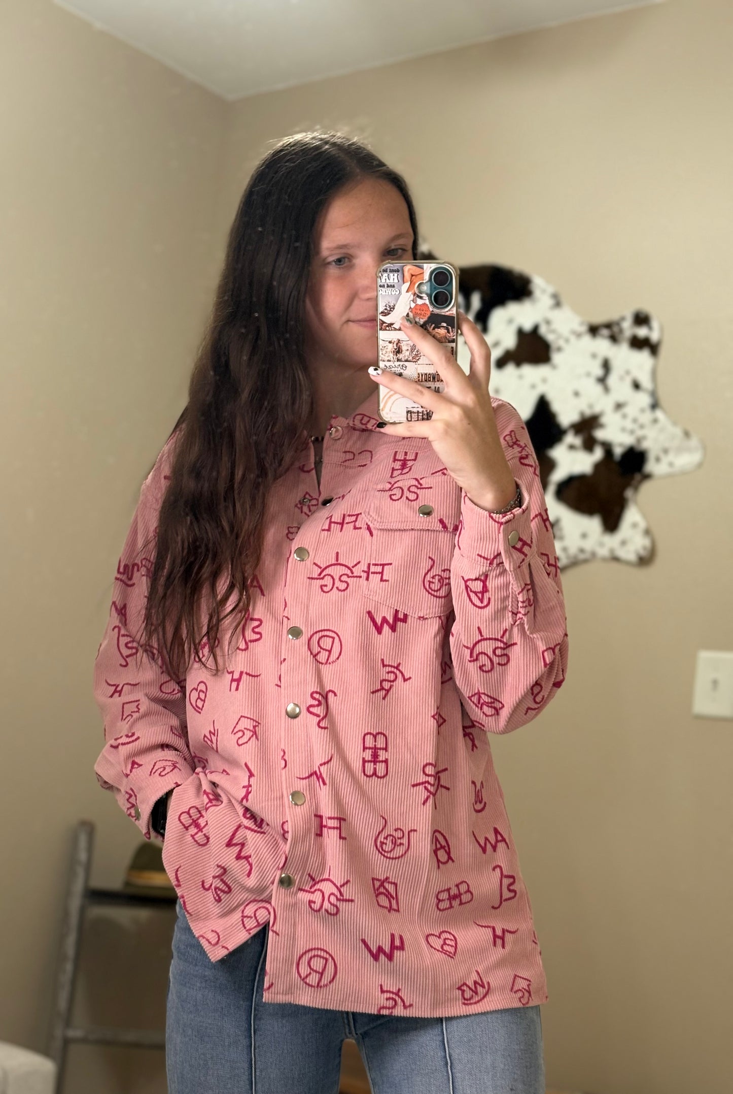 Rodeo Rose Corduroy Shacket
