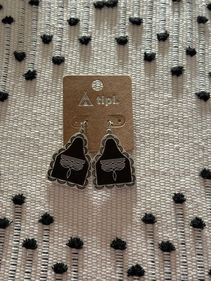 Cowboy Up Boot Stitch Earrings