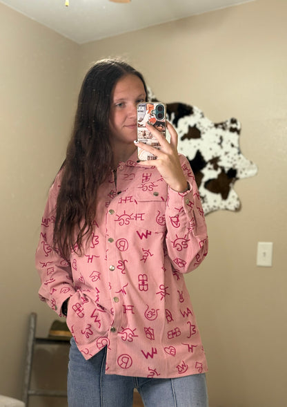 Rodeo Rose Corduroy Shacket