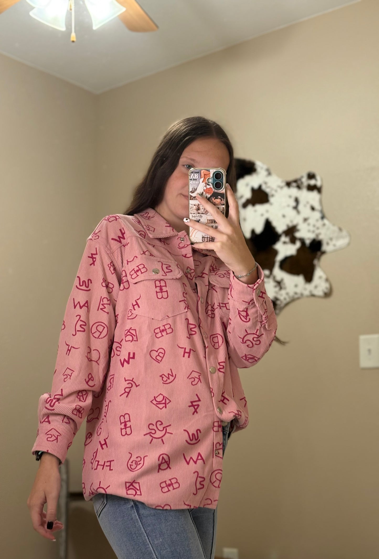 Rodeo Rose Corduroy Shacket