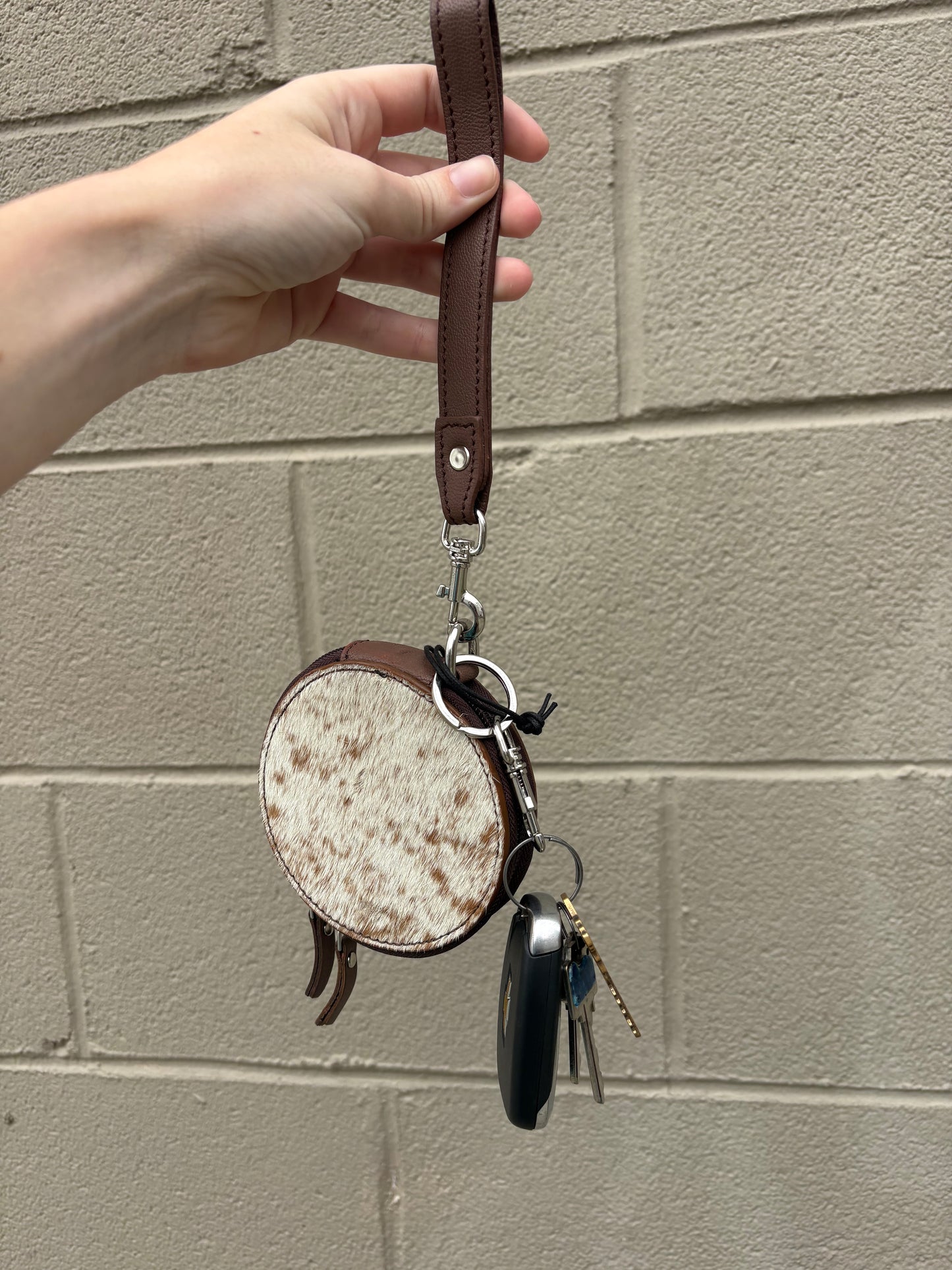 Mesa Halo Hairon Coin Pouch in Mocha Marble