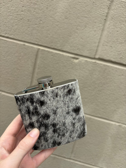 Mountain Trail Flask in Dark Hair-on Hide