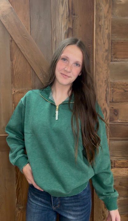 Green Quarter Zip