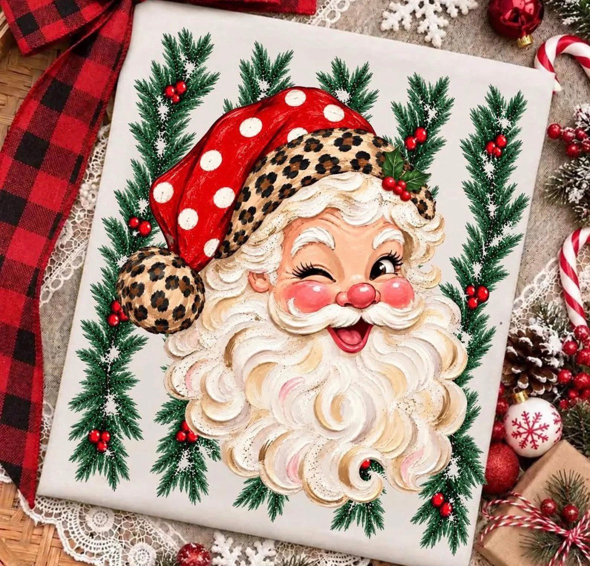 Cheetah Santa Crewneck - Made to Order