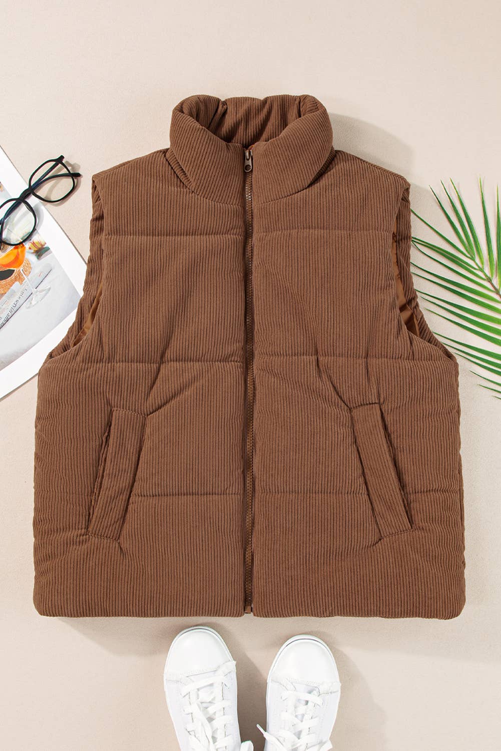 Bronco Brown Puffer Vest