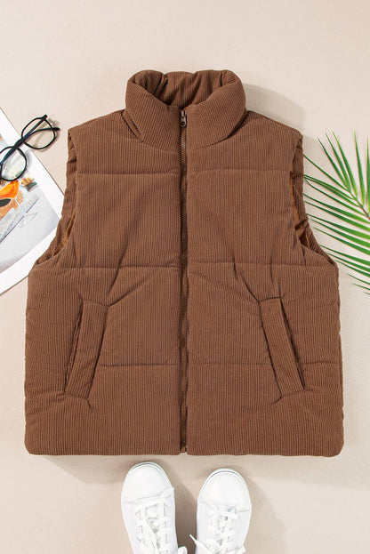 Bronco Brown Puffer Vest