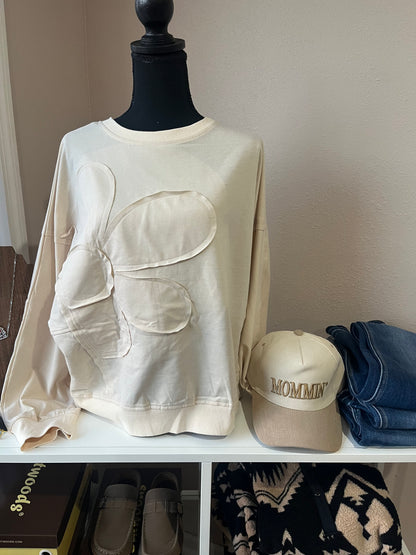 Flower Patch Drop Shoulder Casual Top