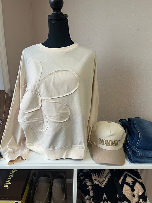 Flower Patch Drop Shoulder Casual Top