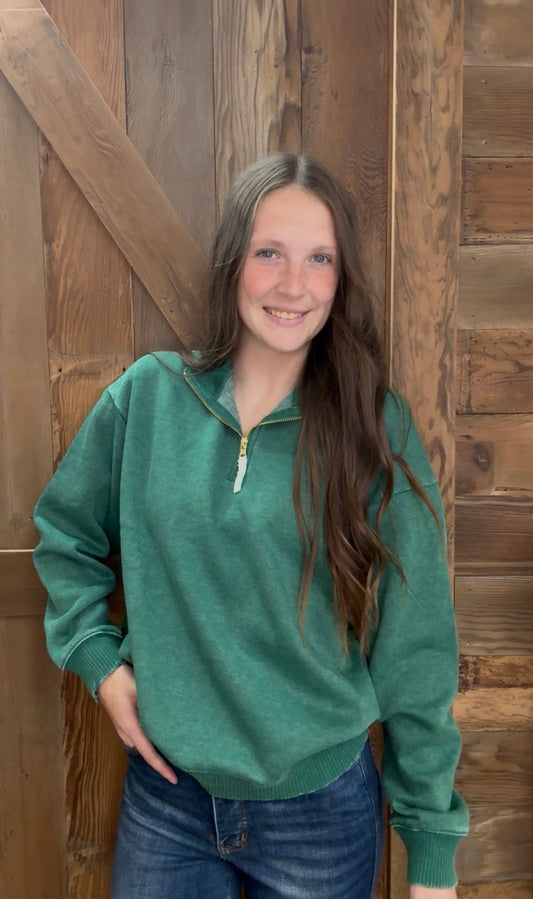 Green Quarter Zip