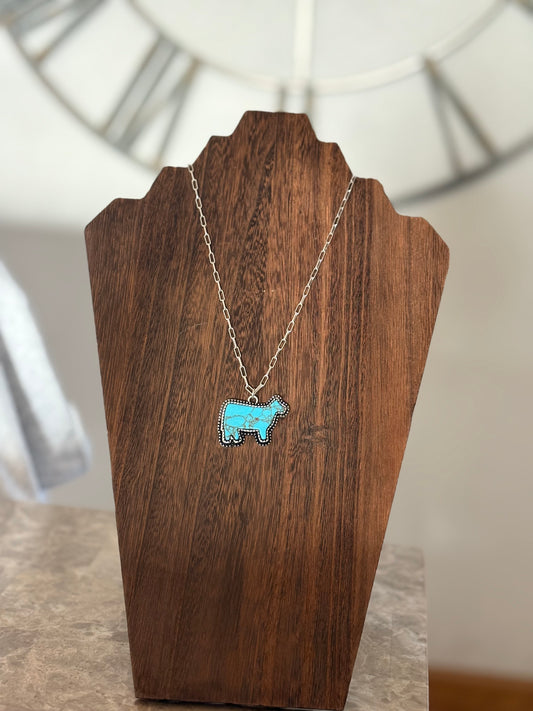 Turquoise Cow Necklace