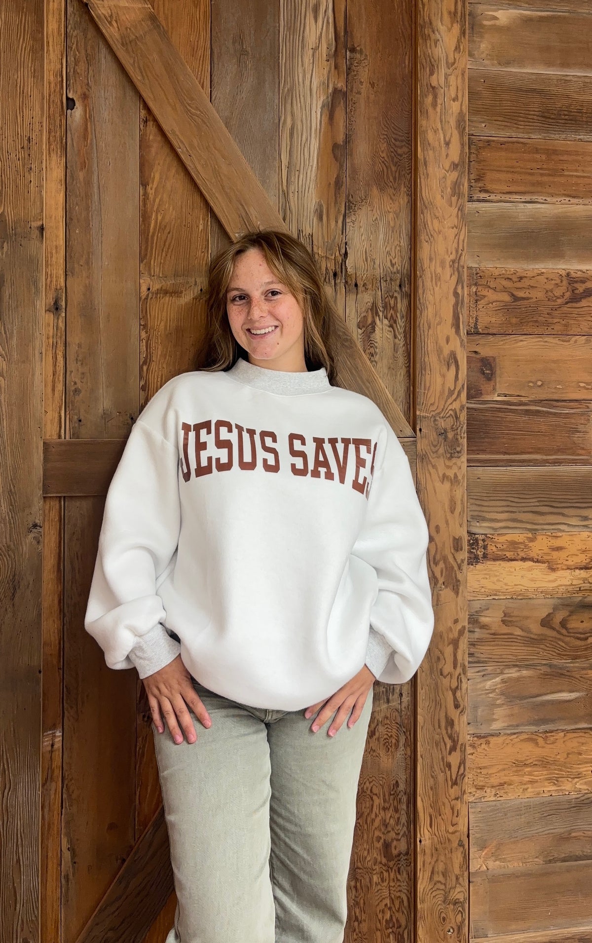 Jesus Saves Reversible Mock Neck