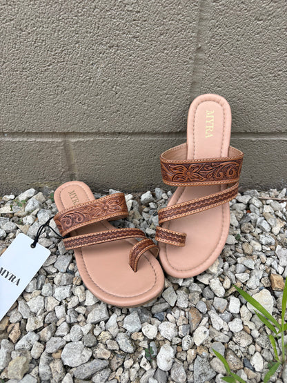 Point Ridge Hand-tooled Sandals