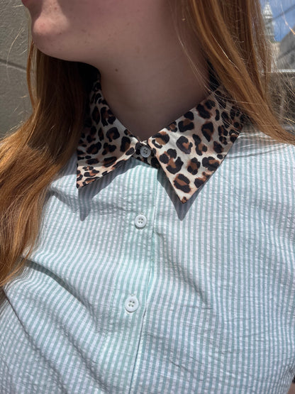 Leopard Edge Button Down