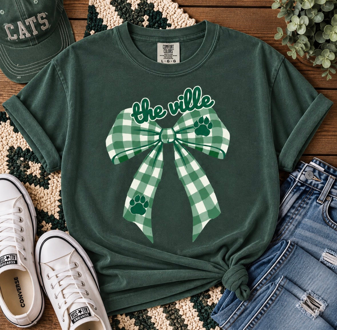 Checkered Bow The Ville Tee - Made to Order