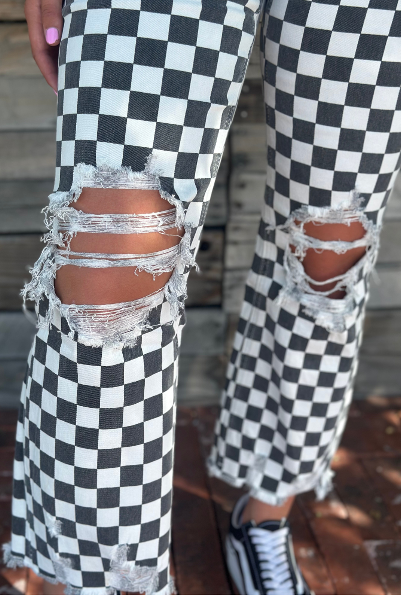 Checkered Jeans