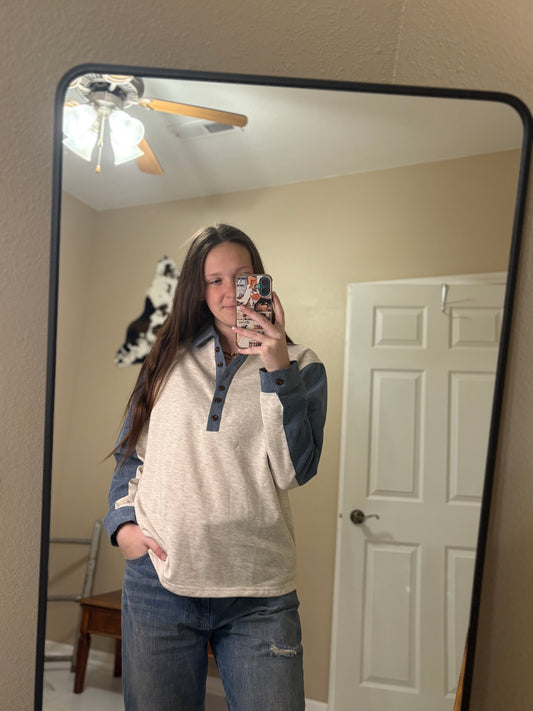 Frontier Denim Patchwork Top