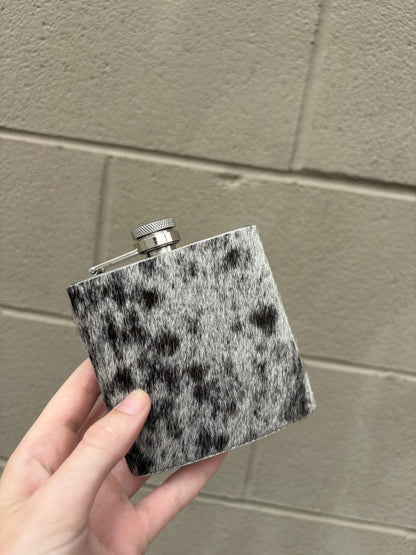 Mountain Trail Flask in Dark Hair-on Hide