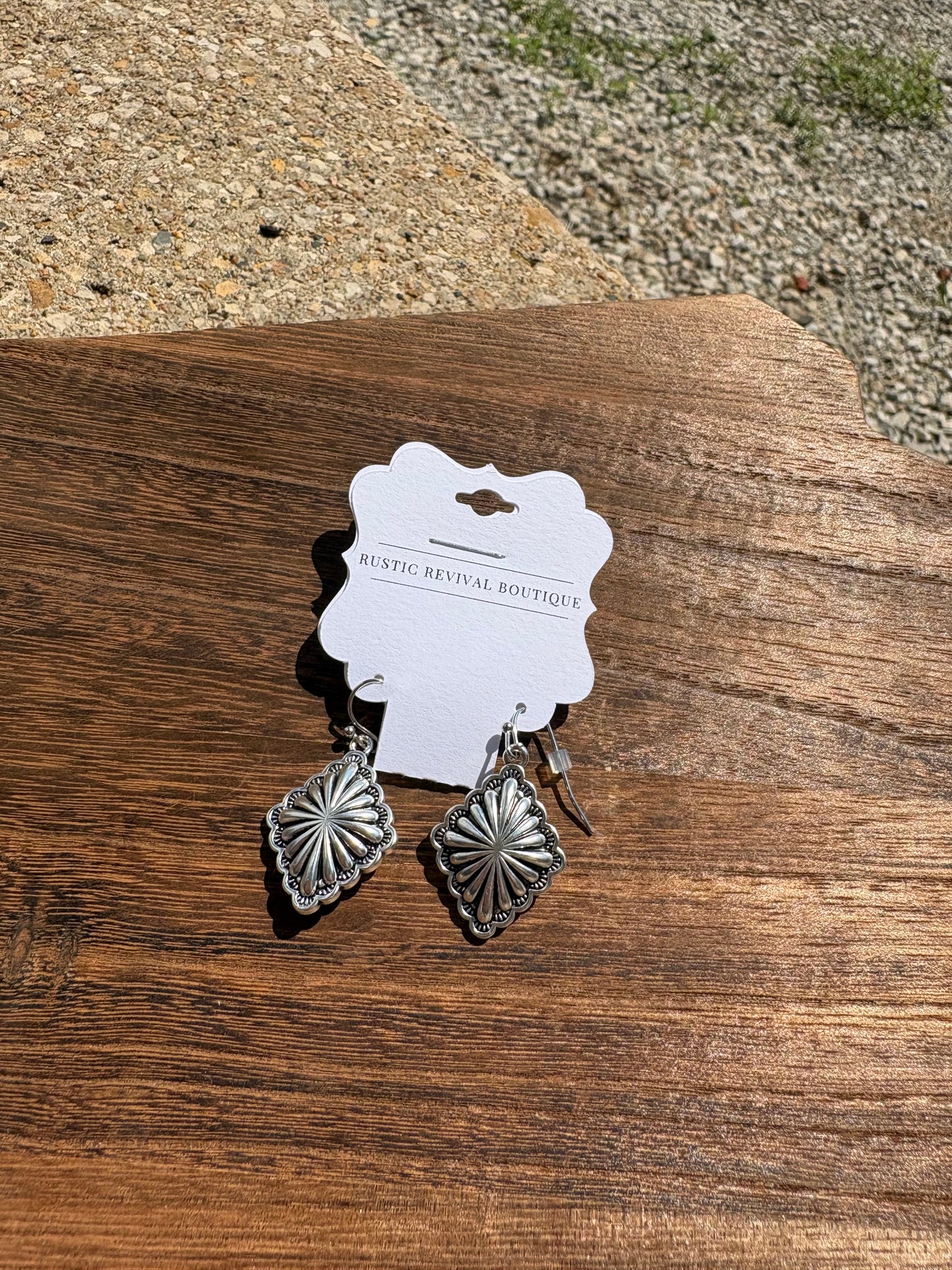 Brass Concho Earrings