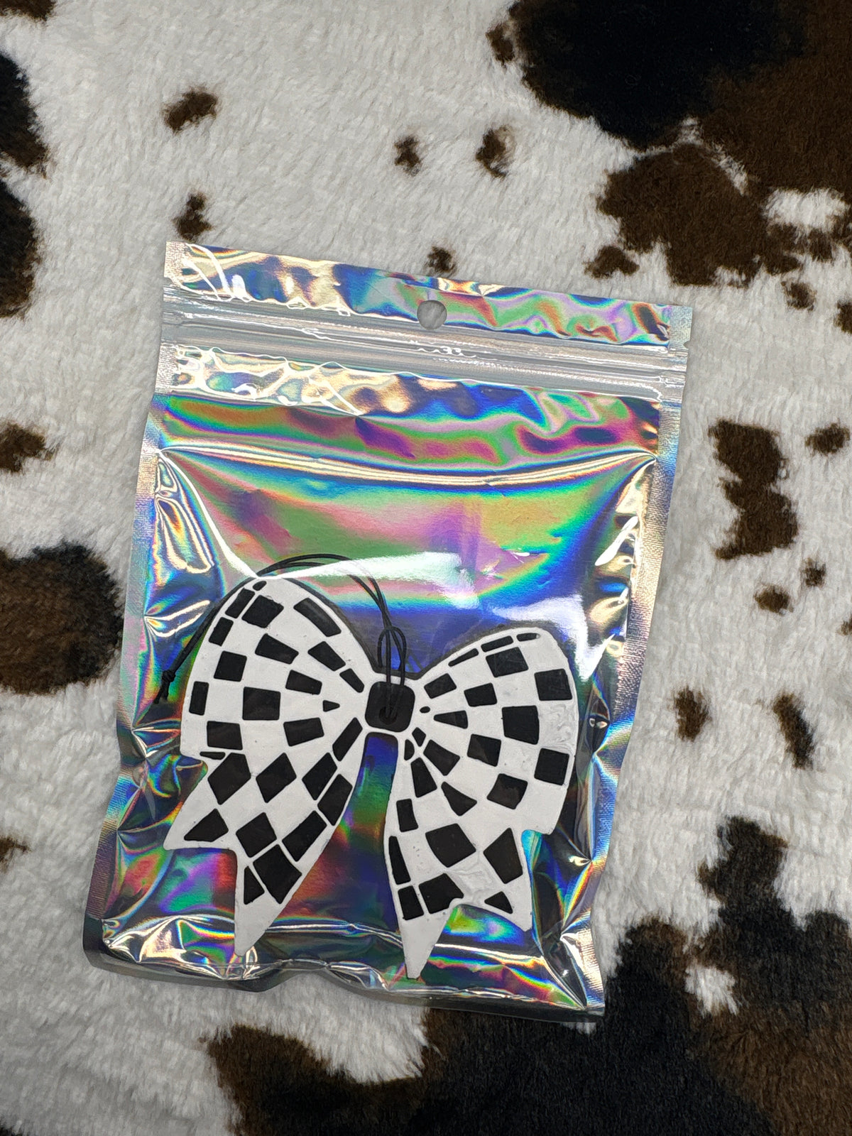 Checkered Bow Car Freshie