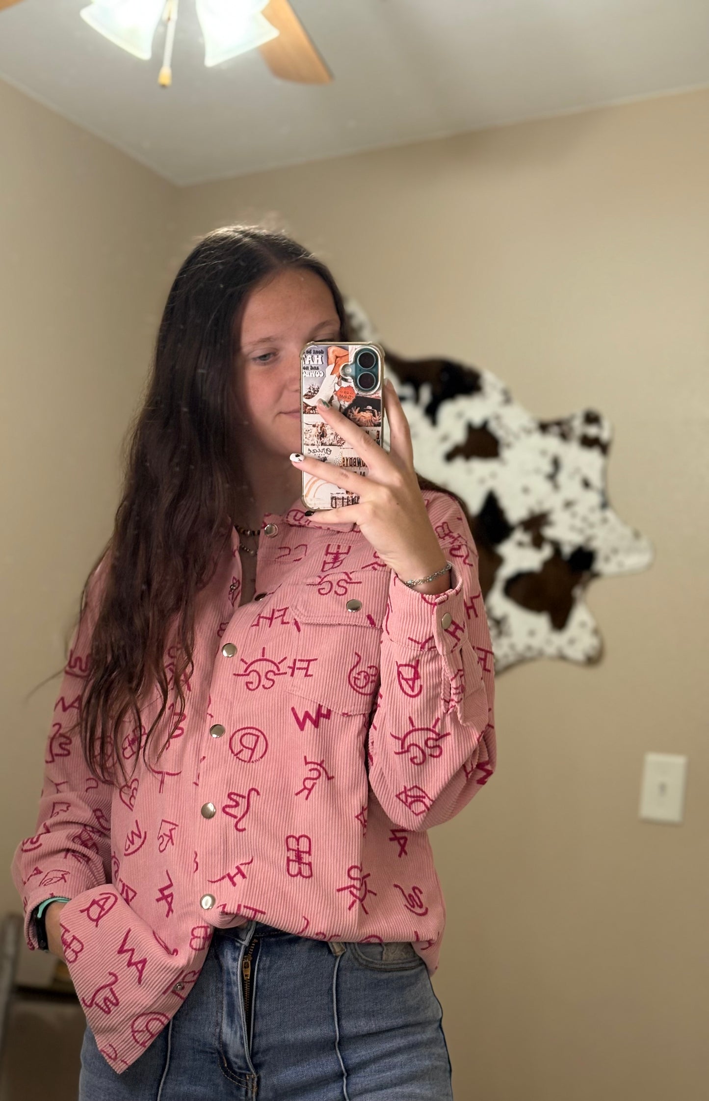 Rodeo Rose Corduroy Shacket