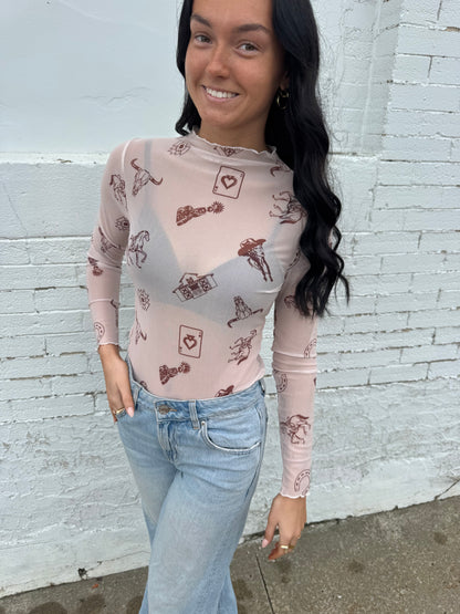 Wild Card Mesh Top