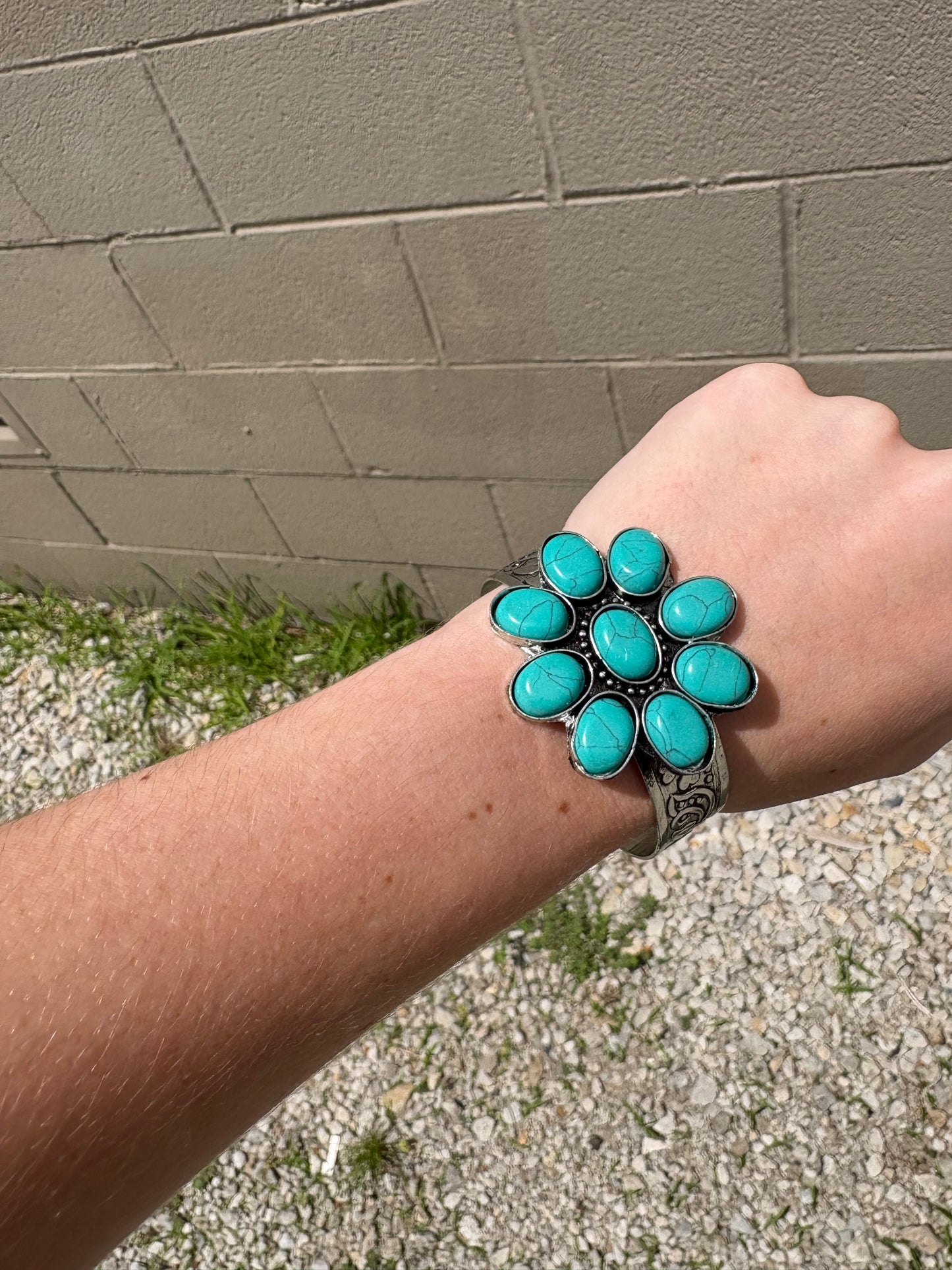 Petalstone Cuff in Steel Blue