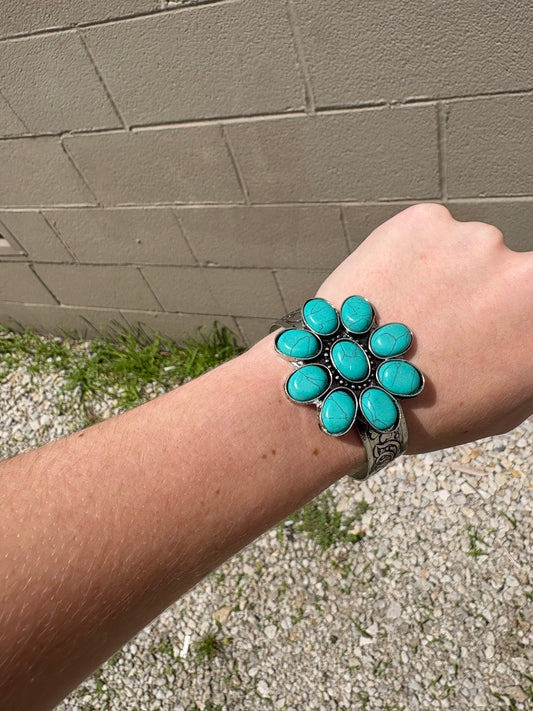 Petalstone Cuff in Steel Blue