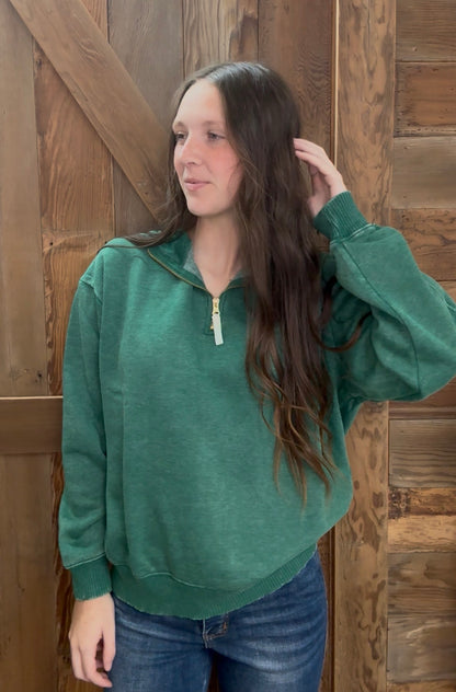Green Quarter Zip