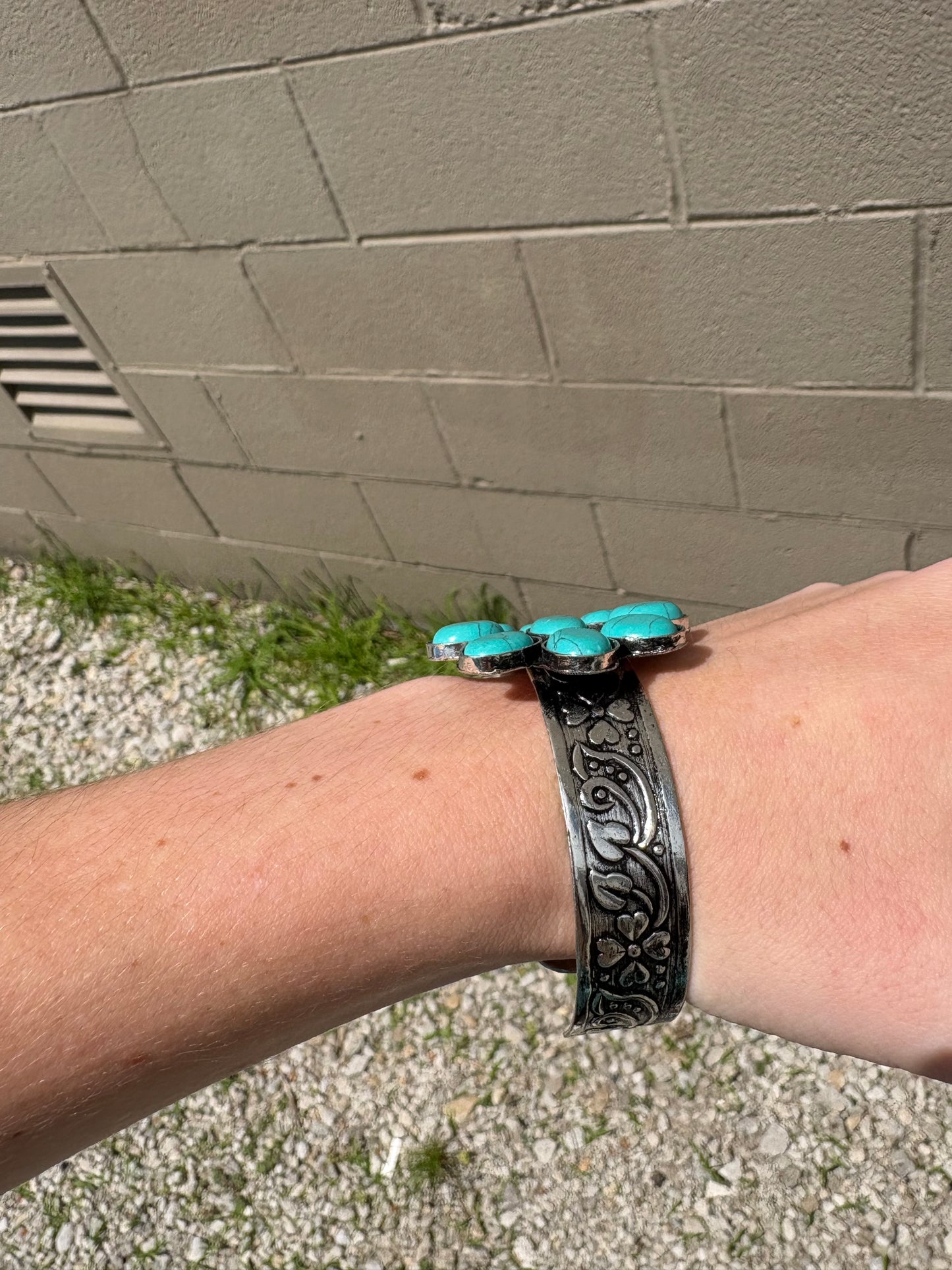 Petalstone Cuff in Steel Blue