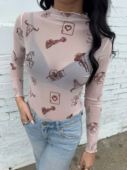 Wild Card Mesh Top