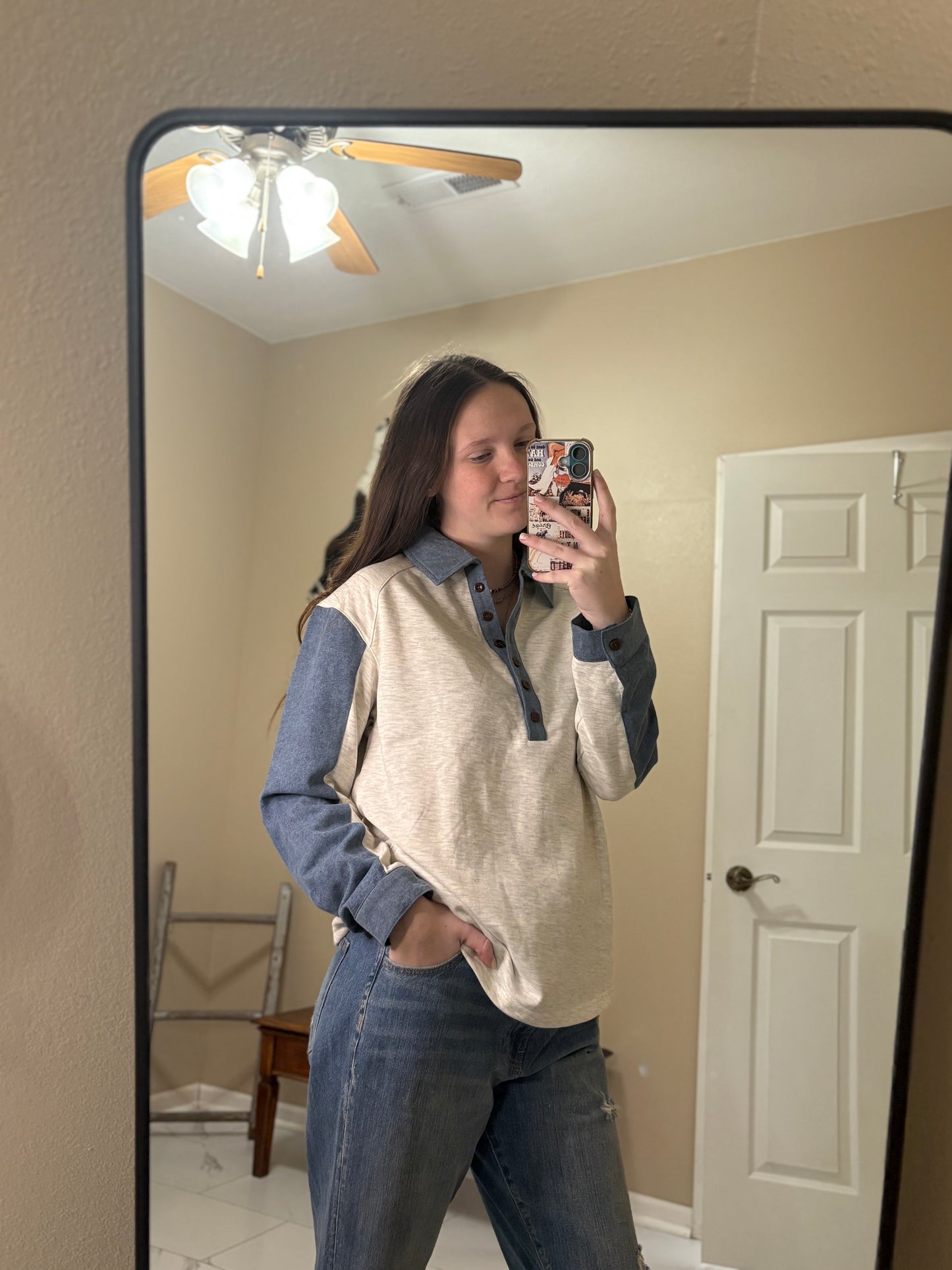 Frontier Denim Patchwork Top