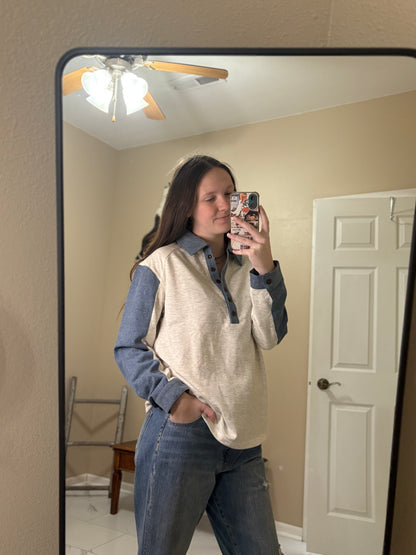 Frontier Denim Patchwork Top