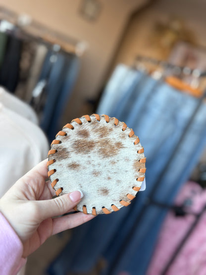 Genuine Cowhide Leather Coasters | Western Hair-On Hide