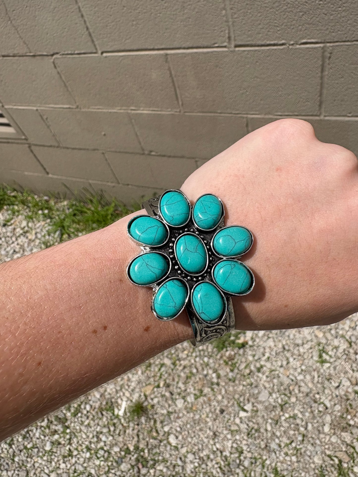 Petalstone Cuff in Steel Blue