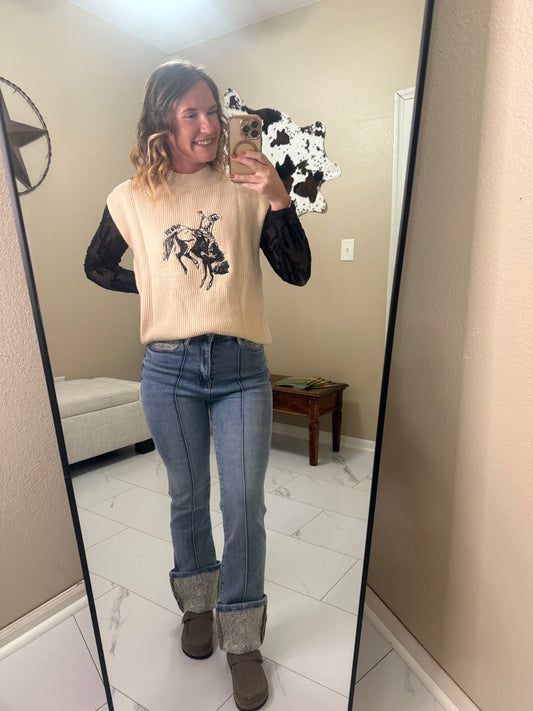 Buckin Bronc’ Short Sleeve Sweater