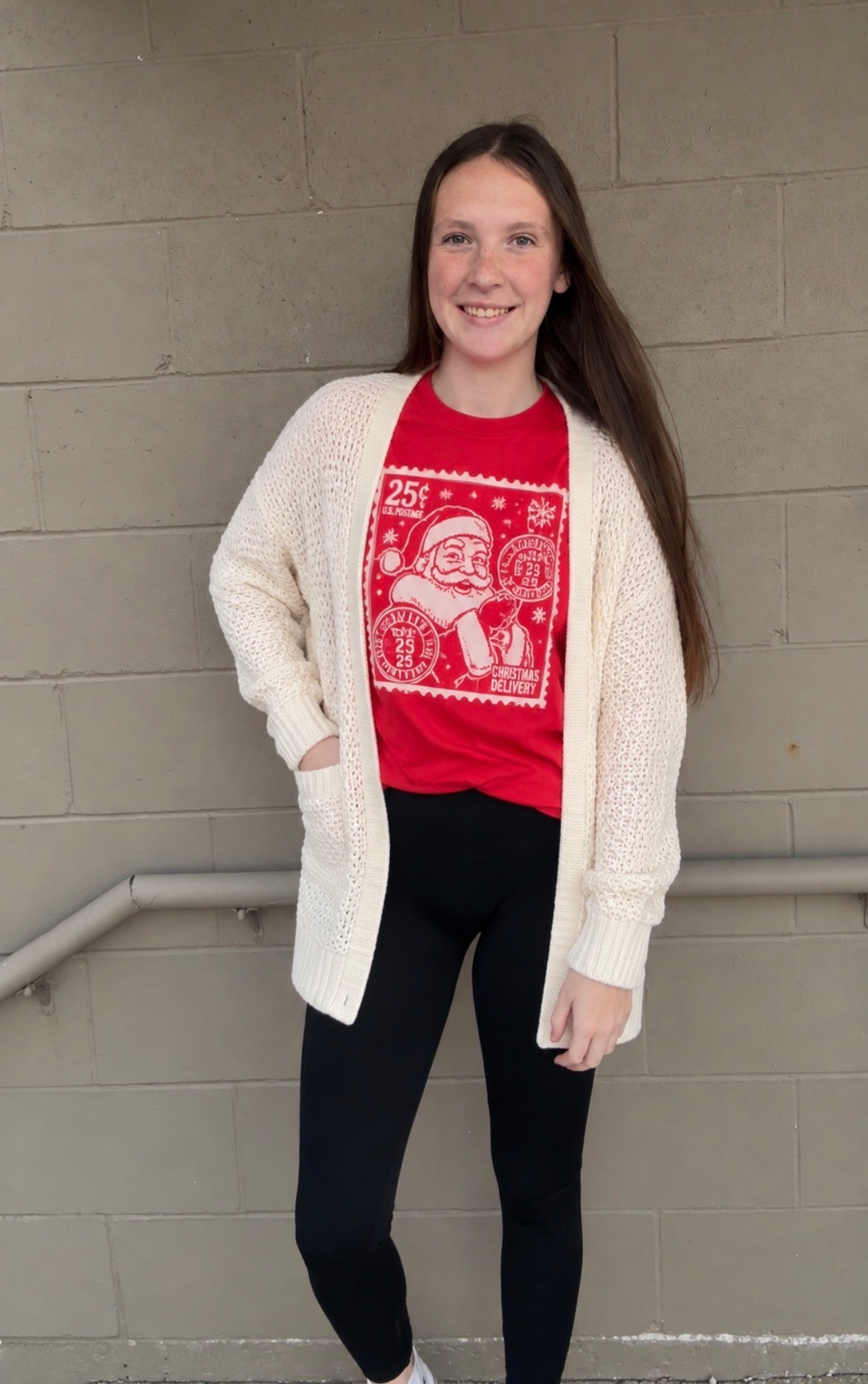 Waffle Open Cardigan Sweater
