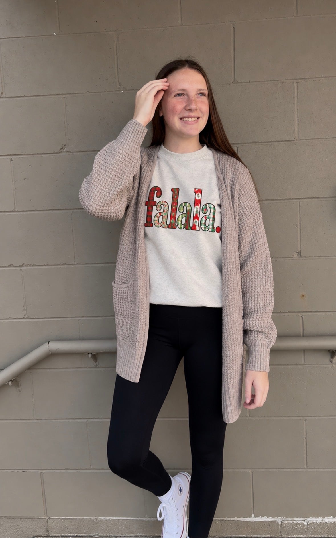 Waffle Open Cardigan Sweater