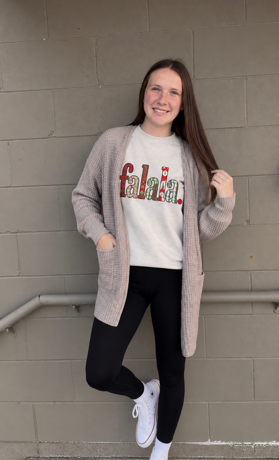 Waffle Open Cardigan Sweater