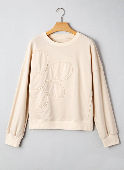 Flower Patch Drop Shoulder Casual Top